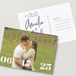Save The Date Postkarten | 5x7 Save The Date Karte | Doppelseitig Save Our Date | Hochzeits-Postkarte | Modern und schlicht einladen