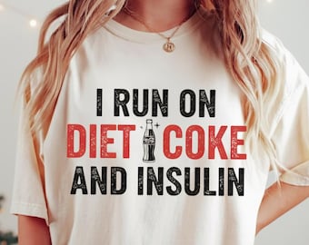 Grappig diabetes-T-shirt, T-shirt met cola light en insuline