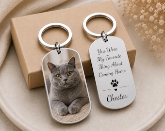 Personalisierte Haustier Erinnerung Schlüsselbund, kundenspezifische Katzen Foto Schlüsselbund, Hund Verlust Geschenk, Haustier Erinnerung Geschenk, Erinnerungskatze Schlüsselbund