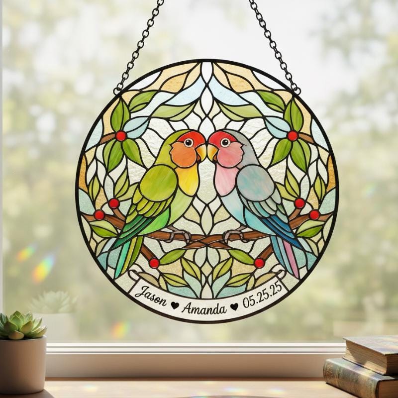 Glass Lovebirds - Etsy