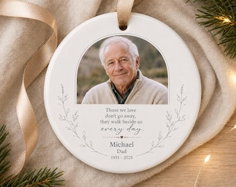 Enfeite Memorial Personalizado, Enfeite de Natal com Foto Personalizada, Presente para Perda de Mãe ou Pai, Lembrança, Presente de Condolências
