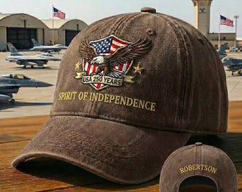Gorra bordada con nombre personalizado del 250.º aniversario de Estados Unidos (1776-2026)