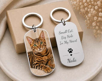 Personalisierte Haustier Erinnerung Schlüsselbund, kundenspezifische Katzen Foto Schlüsselbund, Hund Verlust Geschenk, Haustier Erinnerung Geschenk, Erinnerungskatze Schlüsselbund