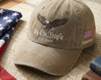 Gorra bordada del 250.º aniversario de Estados Unidos - Águila del Semiquinto Centenario de EE. UU. - Gorra del 250 aniversario de EE. UU. - Gorra We The People