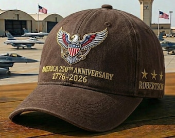 Gorra personalizada con el nombre de Estados Unidos 250 (1776-2026), gorra bordada del 250.º aniversario de EE. UU., gorra de béisbol patriótica, regalo del semiquincentenario