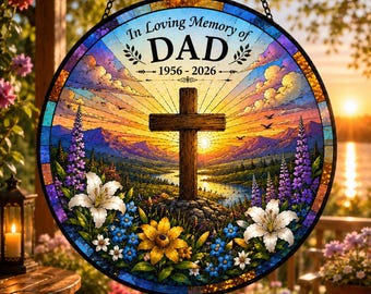 Personalisierter Erinnerungs-Suncatcher für Mama Papa, In liebevoller Erinnerung Geschenk, Beileid Geschenk Verlust der Mutter, kundenspezifischer christlicher Gedenkfensterbehang