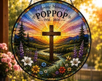 Personalisierter Erinnerungs-Suncatcher für Mama Papa, In liebevoller Erinnerung Geschenk, Beileid Geschenk Verlust der Mutter, kundenspezifischer christlicher Gedenkfensterbehang