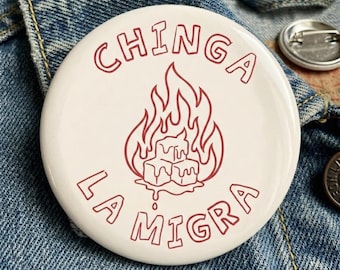 Chinga La Migra Knopf Anstecknadel, Anti ICE Pin, Einwanderungsrechte Knopf, Stay Salty Melt ICE Knopf Anstecknadel, Aktivismus Button, Latein Geschenk