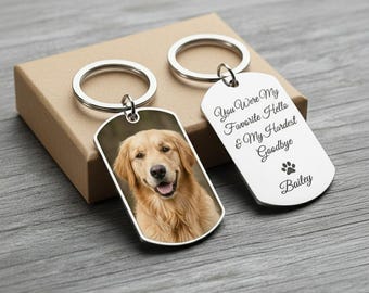 Haustier-Memorial-Schlüsselbund, Haustier-Verlustgeschenk, Haustier-Sympathiegeschenk, individuelles Hundebild-Schlüsselanhänger Haustier-Memorialgeschenk-Katzenerinnerungs-Geschenk-Hund vergeht