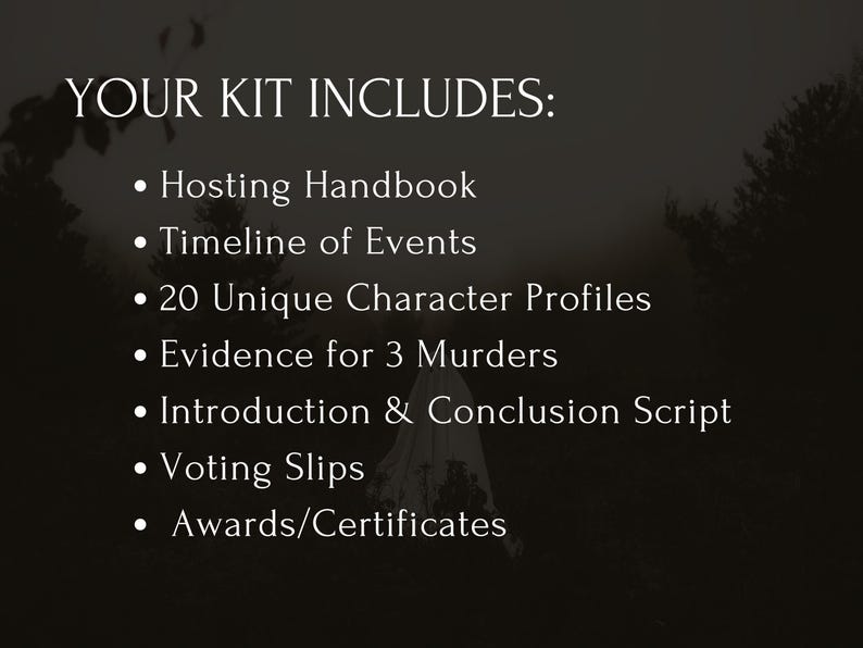Murder Mystery Party Game: "The Haunting of Hallow's End" - 10-20 spelers afbeelding 2