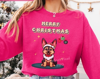 German Shepherd png, Christmas Dog png, Christmas png for shirt,  png for Christmas dog jumper, png for Dog Mom gift, png Print on Demand