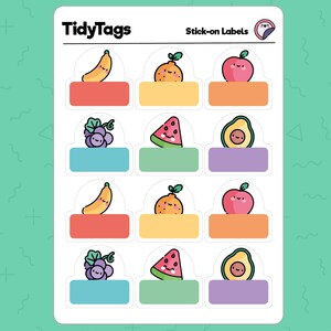 Etichetta impermeabile media frutta per bambini, materiale scolastico, etichetta personalizzata, etichetta con nome impermeabile, asilo nido