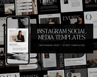 Canva Instagram Templates: Social Media for Coaches (Digital Download), Minimalist Trendy Editable Posts