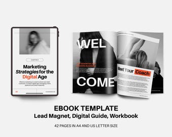 Canva e-boeksjabloon: bewerkbaar coachingwerkboek en magneet (A4/US Letter)