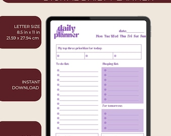 Digitaler Tagesplaner PDF - Minimalistisches Produktionsblatt