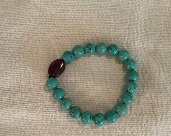 Howlite and lepidolite bracelet