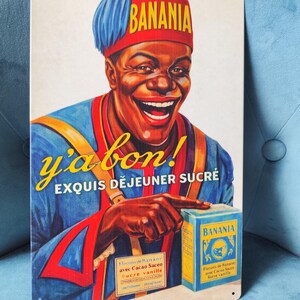 Insegna pubblicitaria in metallo Banania 20x30cm