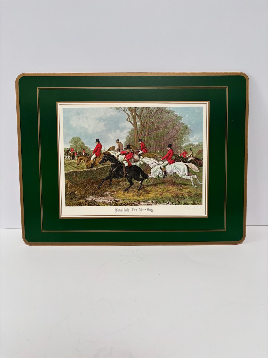 Gallery Detail: Vintage Pimpernel Cork Trivet English Fox Hunting Scene Large Set