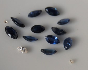 Sapphire Stones / Marquise Sapphires 2.2 x 4mm 11 pieces natural blue sapphire