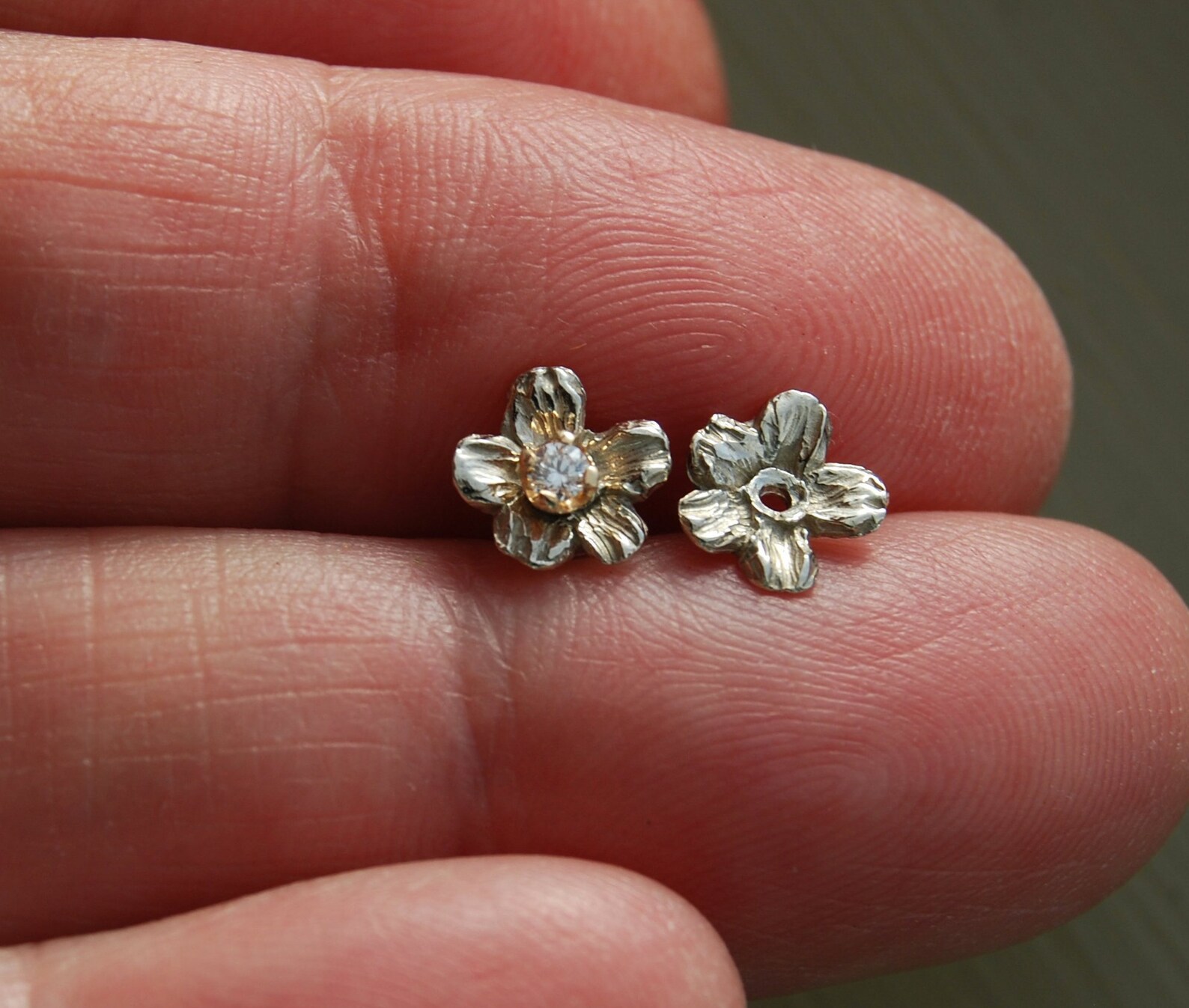 Gold Earring Jacket / Rose Gold Jackets / 14K Stud Enhancers / Etsy