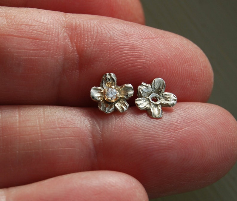 Gold Earring Jacket / Rose Gold Jackets / 14K Stud Enhancers / Etsy