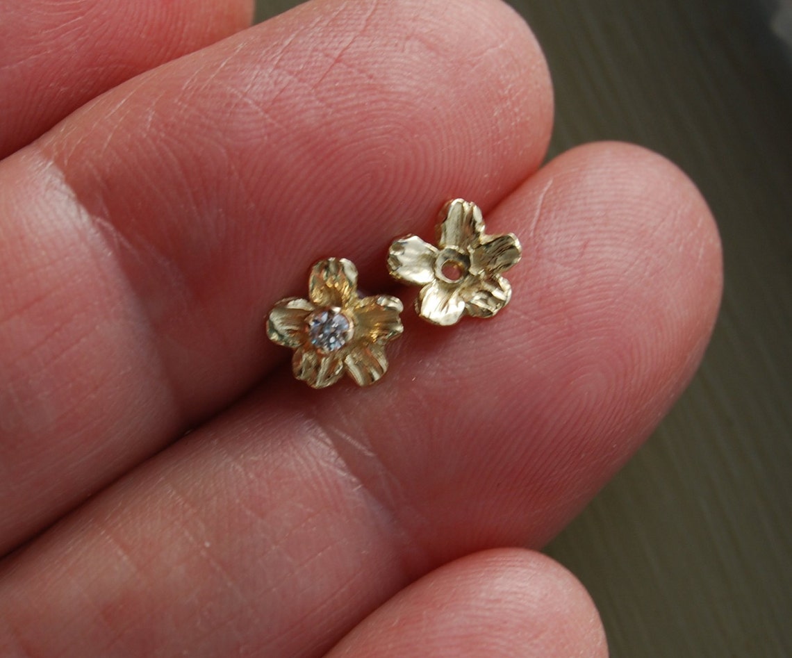 Gold Earring Jacket / Rose Gold Jackets / 14K Stud Enhancers / Etsy