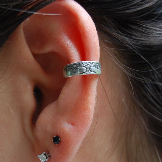 Sterling Silver Tree of Life Ear Cuff, Helix Conch Earring  display picture 1