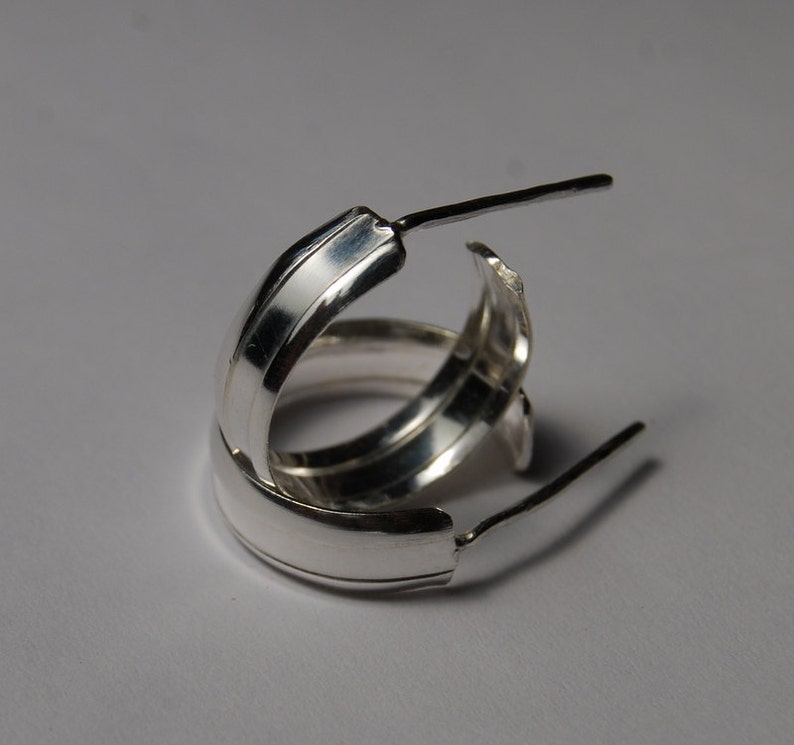Hoop Earrings 58 Wide Sterling Silver with Thickened rounded Edge smooth finish simple