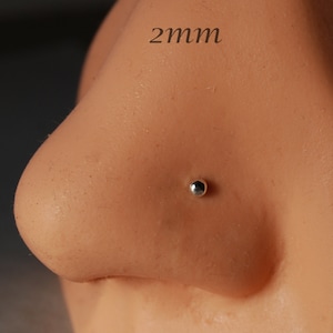 Nose stud 2.5mm / Ball Nose Bone / L stud 2.5mm / Sterling Post earring / Nose Bone / Dainty silver Stud /  Nose Screw / Nose Piercings