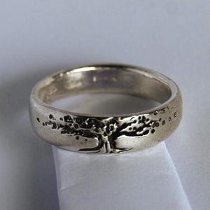 Tree of Life Band / Silver 5mm Ring / Sterling Mans Band / sizes  8.5 to 14 / Tree Design Band / Tree wedding band / Silver Tree Band / Mens