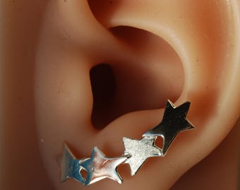 Sterling Silver Star Climber Earrings, Necklace Celestial Jewelry