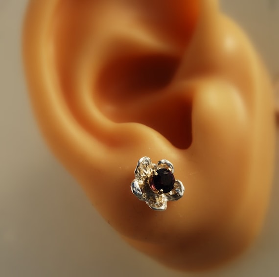 Ear Jackets for Studs Sterling Silver Earring Jackets Flower Earring Jacket Silver Stud Enhancers Tiny Flower Jackets Small Diamonds Etsy