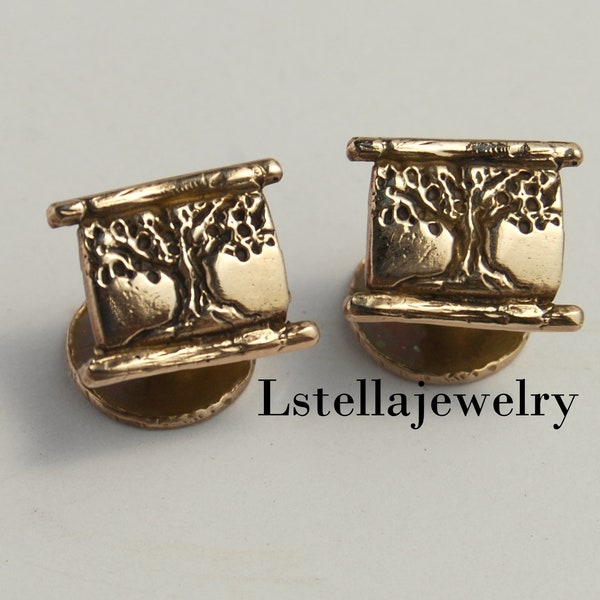 Tree Design Cuff links Wedding Party Tree of Life Bronze groomsmen gift for  Fathersday