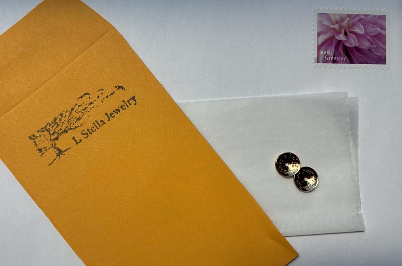 Sterling Ear Jackets, Yellow Gold filled Square Enhancers, Earring Stud jackets, textured pattern image 10