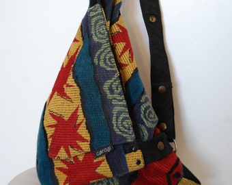 Shoulder Bag / Carson Rogers Carogi Tapestry Sling Shoulder Bag Backpack / Boho Hippie / Triangular shape /