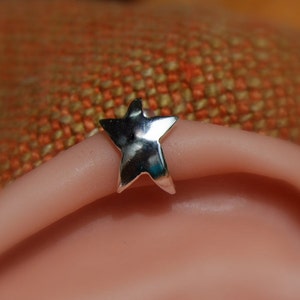 PIERCED Star Cuff, Silver Ear Cuff,  Conch Helix Earring, Sterling Mini earring, 16 - 20 gauge, Star cuff Earring, Star cuff Earring