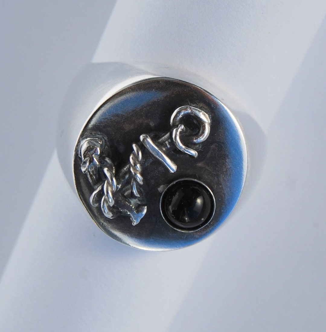 Boat Anchor Ring Captains Anchor Pendant Sterling Nautical Jewelry ...