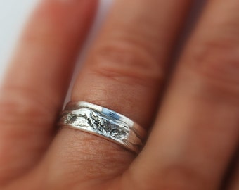 Landscape Mt. Washington Band / Mt. Washington Range band / Silver Landscape Band / 5mm 6.5mm Mountain Band /Mountains Band / Mt Washington