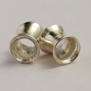 Tappi per le orecchie in argento sterling, piercing di grosso calibro, tappi scuri, 2ga-0ga