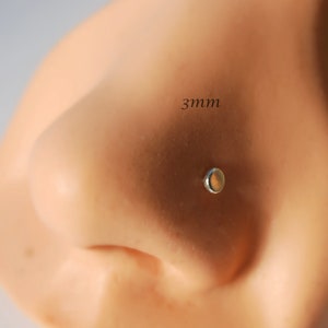 Flat Nose Stud / Silver Nose Stud / 3mm Disc Stud / SilverTragus Stud / Tiny Nose Stud / Nose Bone Sterling / Shiny Nose Stud /Flat L Nose