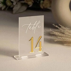 Modern Acrylic Table Numbers Clear Wedding Table Decor Personalized ...