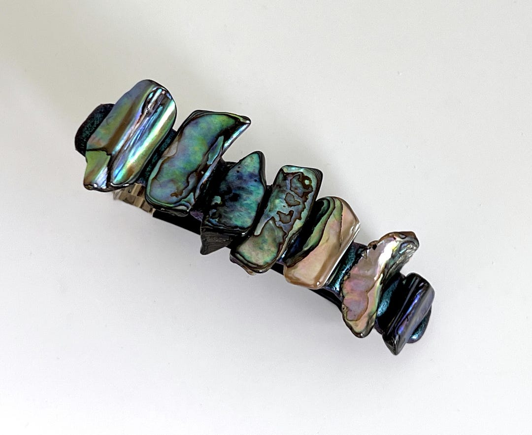 Shell Barrettes Abalone French Style Barrette, Paua Shell Hair Grip, Seashell Hair Claw ...