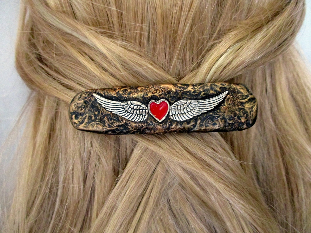 Winged Heart Hair Clip,heart and Wings Hair Accessories,flying Heart