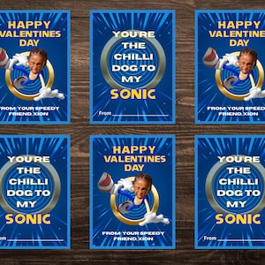 Tarjetas de San Valentín con la frase "Gotta Go Fast" (¡con temática de Sonic y personalizadas!) Tarjetas de San Valentín con temática de Sonic Tarjetas de San Valentín para niños