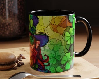 Leprechaun Accent Coffee Mug St. Patrick's Day Gift Lucky Coffee Cup Green Shamrock Mug Irish Decor Funny Mug