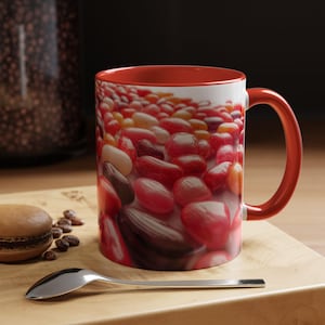 Caneca de café com estampa de doces coloridos, xícara de chá de cerâmica, presente para amantes de doces, decoração de cozinha, cesta de Páscoa, utensílios para bebidas divertidos