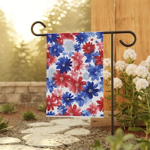Patrischer Blumengarten Banner, Außendekoration, Haus- und Gartendekor, Frühlings- und Sommerwandkunst, Dekoration zum Unabhängigkeitstag