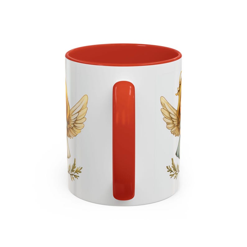 Taza de café con alas de ángel. Diseño de ángel caprichoso. Ideal para el hogar, regalos, coleccionables, festividades y momentos espirituales. imagen 5
