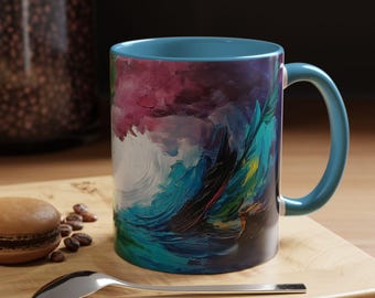 Colorful Abstract Art Coffee Mug  Unique Tea Cup for Art Lovers Gift for Her Home Decor Birthday Present Office Mug