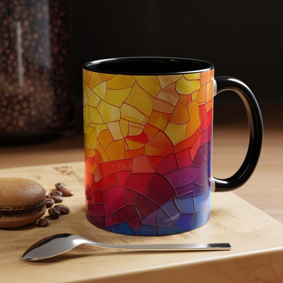 Vibrant Stained Glass Coffee Mug Colorful Ceramic Cup for Home Office Decor  Morning Brew Gift for Coffee Lovers Anniversary - Etsy Israel